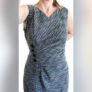 NEW DKNY Business Bodycon Shift Dress Boucle Fabric, stretchy unlined, Sz.L (14)